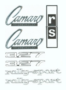 Emblem Kit for 1968 Camaro 327 Rally Sport