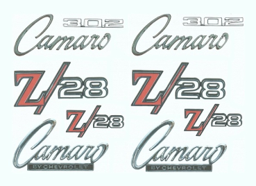 Emblem-Kit für 1969 Camaro Z28 mit Cowl Induction