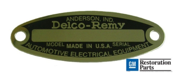 Delco-Remy Generator Tag for 1935-52 Cadillac