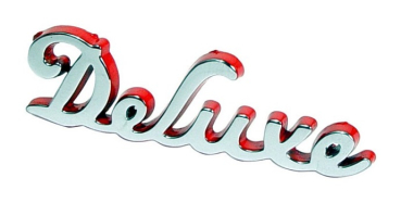 Hood Emblem for 1940 Ford Deluxe Models - Deluxe Chrome/Red