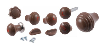 Dash Knob Set for 1946 Ford Models - 9-Piece/Color: Chocolate Brown