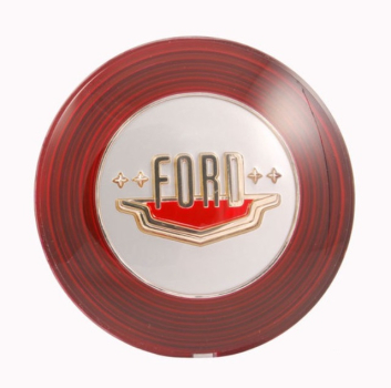 Horn Button Emblem for 1950 Ford Cars - red