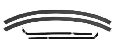 Window Felt Set for 1951-55 Chevrolet/GMC Truck - 4 Pieces with Stainless Steel Bead