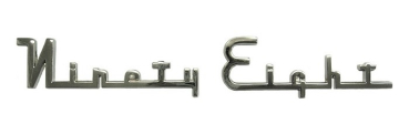 Heck-Emblem für 1953-55 Oldsmobile 98 - Schriftzug Ninety Eight