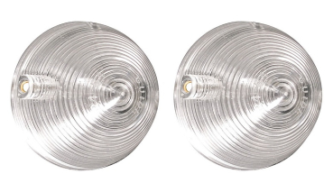 Back-Up Lamp Lenses for 1955-56 Cadillac Eldorado - Pair/with "GUIDE" Markings