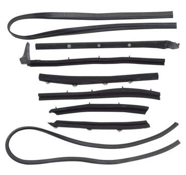 Convertible Top Weatherstrip Set for 1955-57 Chevrolet Bel Air Convertible - Cloth Covered