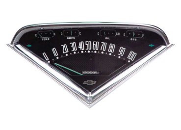Gauge Cluster Assembly for 1955-59 Chevrolet Pickup with Mechanical Temperature Gauge