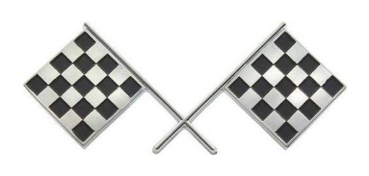 Heck-Emblem für 1955 Ford Thunderbird - Cross Flags