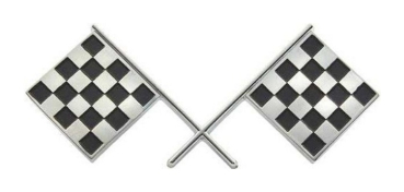 Trunk Emblem for 1955 Ford Thunderbird - Cross Flags