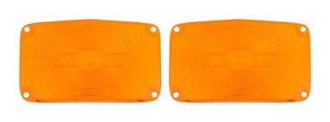 Park/Turn Lamp Lenses -Amber- with Bow Tie for 1956 Chevrolet Bel Air - Pair
