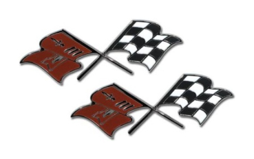 Kotflügel-Embleme für 1958-60 Chevrolet Corvette - Crossflags
