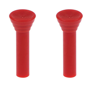 Door Lock Knobs -Red- for 1961-66 Chevrolet Full-Size Models - Pair