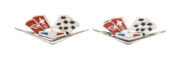 Kotflügel-Embleme selbstklebend für 1962-63 Chevrolet Corvette - Crossflags