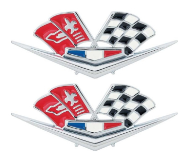 Kotflügel-Embleme für 1962-63 Chevrolet Corvette - Crossflags