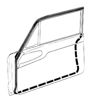 Tür-Dichtungen für 2-türige 1963-64 Ford Galaxie Limousine - Paar