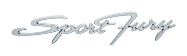 Heck-Emblem für 1963-64 und 1966 Plymouth Sport Fury - Schriftzug Sport Fury