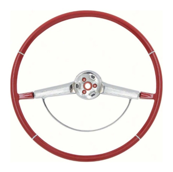 Steering Wheel with Horn Ring for 1965-66 Chevrolet Impala - Red