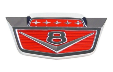 Hauben-Emblem für 1961-66 Ford F-Serie - 5 Star V8 Chrom/lackiert