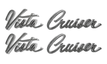 Fender Emblems for 1965-69 Oldsmobile Cutlass Vista Cruiser - Scripts "Vista Cruiser"