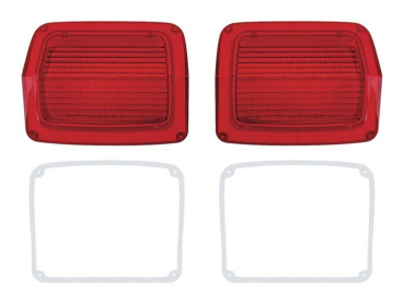 Tail Lamp Lenses without Chrome Trim for 1965 Plymouth Belvedere - Pair