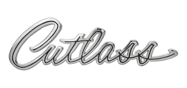 Trunk Emblem for 1966-67 Oldsmobile Cutlass - Script "Cutlass"