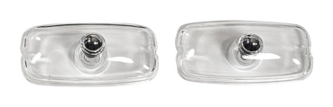 Park/Turn Light Lenses -Clear- for 1966-67 Pontiac GTO - Pair