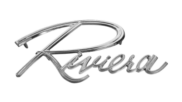 Trunk Panel Emblem for 1966-67 Buick Riviera - Script "Riviera"