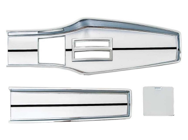 Chrome Console Trim Set for 1966-69 Plymouth A-Body Models with Automatic Transmission - 3-Piece