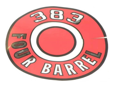 Air Cleaner Decal for 1966-70 Mopar 383 Four Barrel - red