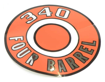 Air Cleaner Decal for 1966-71 Mopar 340 Four Barrel - orange