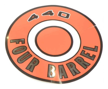 Luftfilter-Decal für 1966-71 Mopar 440 Four Barrel - orange