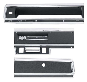 Dashboard Bezel Set for 1967-69 Dodge Dart Models without AC/with Radio
