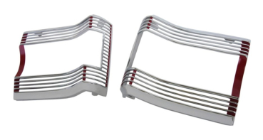 Tail Lamp Bezels with Red Inners for 1967 Plymouth GTX - Pair