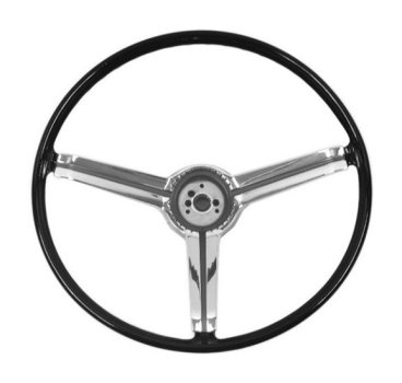 Deluxe Steering Wheel for 1967 Chevrolet Impala - Black / Chrome