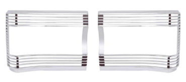 Tail Lamp Bezels with Argent Silver Inners for 1967 Plymouth GTX - Pair