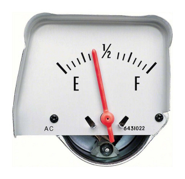 Console Fuel Gauge for 1968-69 Chevrolet Camaro - Silver Face