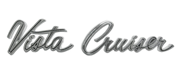 Heck-Emblem für 1968-69 Oldsmobile Cutlass Vista Cruiser - Schriftzug "Vista Cruiser"