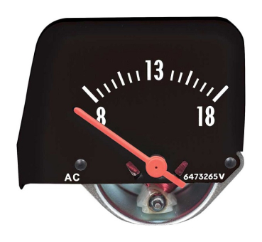 Voltmeter in der Mittelkonsole für 1968-74 Chevrolet Nova - Schwarzes Ziffernblatt