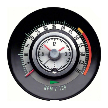 Tachometer with Clock for 1968 Chevrolet Camaro 396/325 HP and 396/350 HP - 5000 RPM