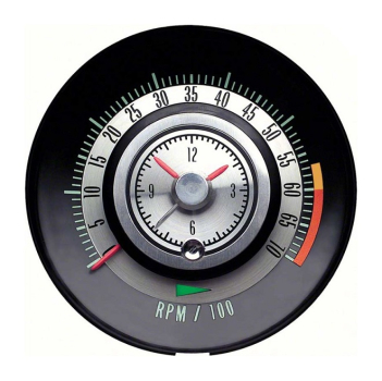 Tachometer with Clock for 1968 Chevrolet Camaro Z28 and 396/375 HP - 6000 RPM