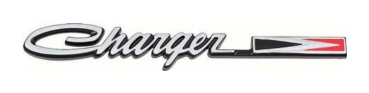 Rear Panel Emblem for 1969-70 Dodge Charger - Charger Script with Arrow