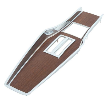 Console Top Plate for 1969-76 Dodge A-Body Models with Automatic Transmission - Chrome/Woodgrain