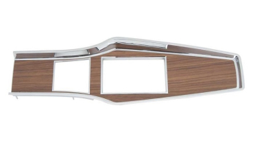 Console Top Plate for 1969-76 Plymouth A-Body Models with Manual Transmission - Chrome/Woodgrain