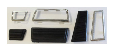 Pedal Pad and Trim Plate Kit for early 1969 Pontiac Tempest with Automatic Transmission - 6-Piece