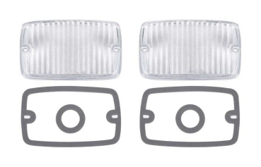Park/Turn Light Lenses -Clear- for 1970-72 Plymouth Duster and Scamp - Pair