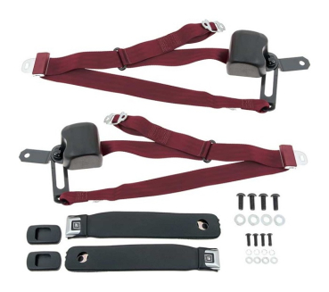 Front Seat Belts for 1970-73 Chevrolet Camaro - Burgundy