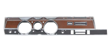 Rallye Instrument Bezel for 1970 Plymouth Duster 340 Models without AC/with Radio - Woodgrain/Black