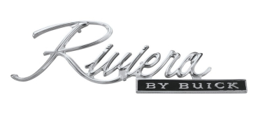 Trunk Panel Emblem for 1971-72 Buick Riviera - Script "Riviera" BY BUICK