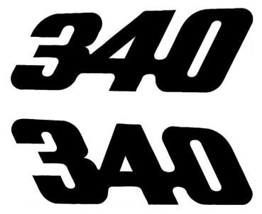 "Engine Size" Quarter Panel Decals for 1971-74 Plymouth Duster - Set