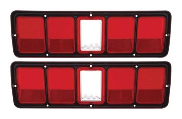 Tail Lamp Lenses for 1971 Plymouth Road Runner - With Black Trim/Pair